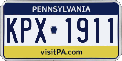 PA license plate KPX1911