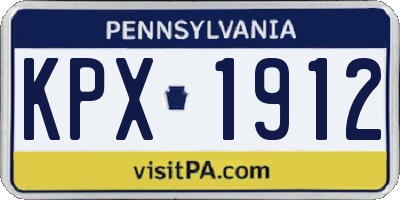 PA license plate KPX1912