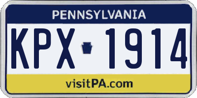 PA license plate KPX1914