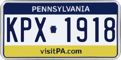 PA license plate KPX1918