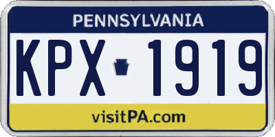 PA license plate KPX1919