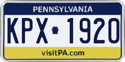 PA license plate KPX1920