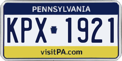 PA license plate KPX1921