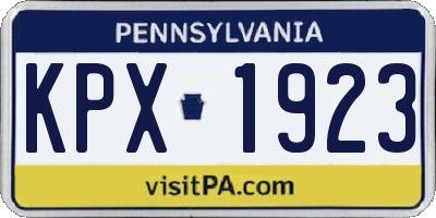 PA license plate KPX1923