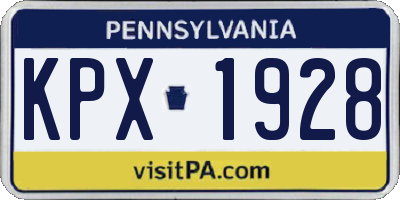 PA license plate KPX1928