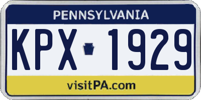 PA license plate KPX1929