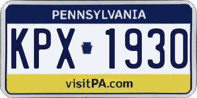 PA license plate KPX1930