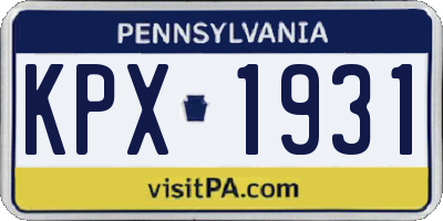 PA license plate KPX1931