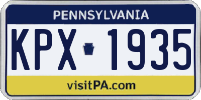 PA license plate KPX1935