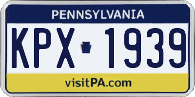 PA license plate KPX1939