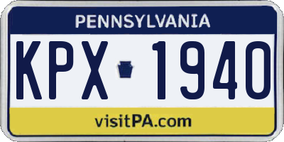 PA license plate KPX1940