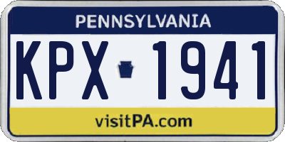 PA license plate KPX1941
