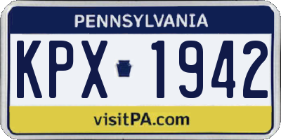 PA license plate KPX1942