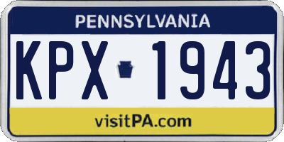 PA license plate KPX1943