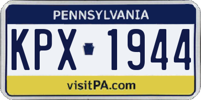 PA license plate KPX1944