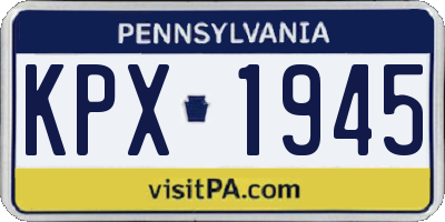 PA license plate KPX1945
