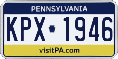 PA license plate KPX1946