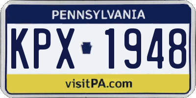 PA license plate KPX1948