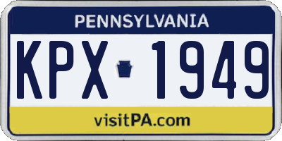 PA license plate KPX1949