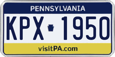 PA license plate KPX1950