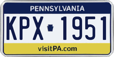 PA license plate KPX1951