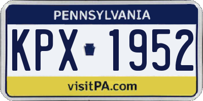 PA license plate KPX1952