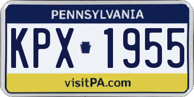 PA license plate KPX1955