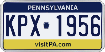 PA license plate KPX1956