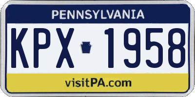 PA license plate KPX1958