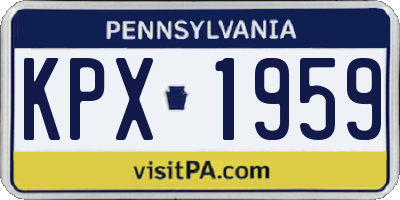 PA license plate KPX1959