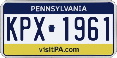 PA license plate KPX1961