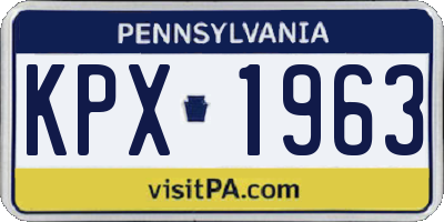 PA license plate KPX1963