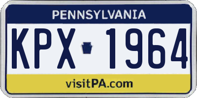 PA license plate KPX1964