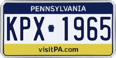 PA license plate KPX1965