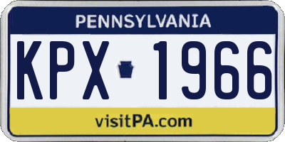 PA license plate KPX1966