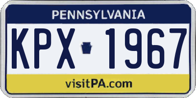 PA license plate KPX1967