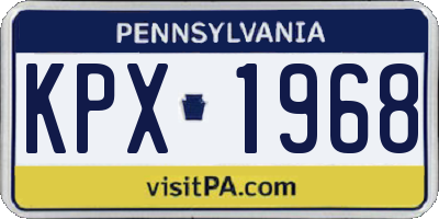 PA license plate KPX1968