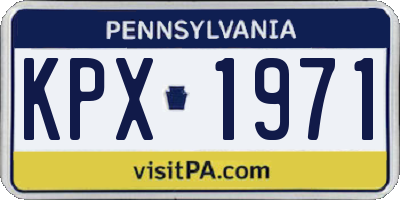 PA license plate KPX1971