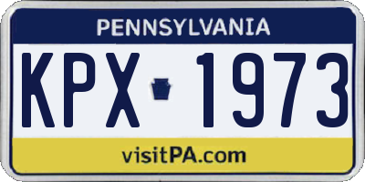 PA license plate KPX1973