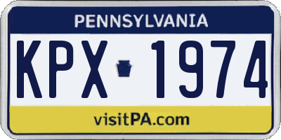 PA license plate KPX1974