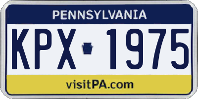 PA license plate KPX1975