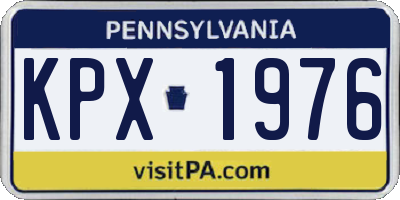 PA license plate KPX1976