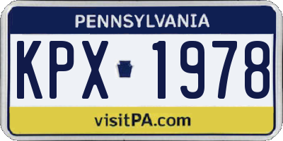 PA license plate KPX1978