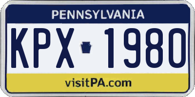 PA license plate KPX1980