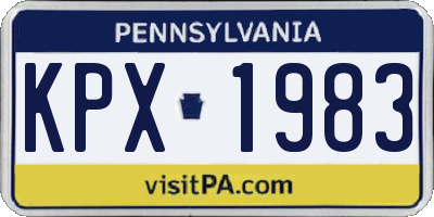 PA license plate KPX1983