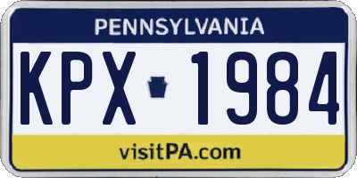 PA license plate KPX1984