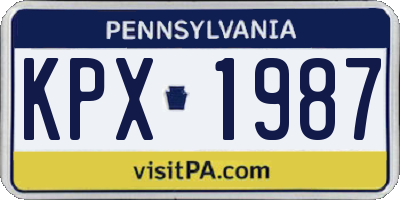 PA license plate KPX1987