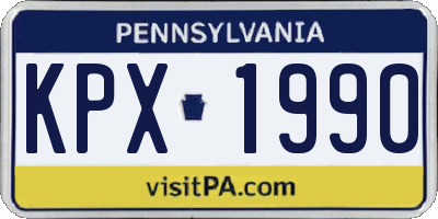 PA license plate KPX1990