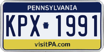 PA license plate KPX1991