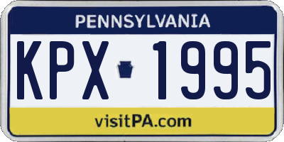 PA license plate KPX1995